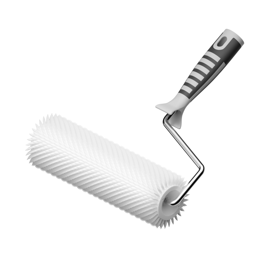 Валики игольчатые, для наливных полов, длина 240-600 мм, высота иглы 14 мм, кронштейн 8 мм